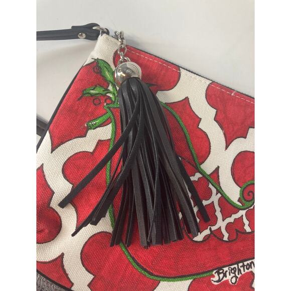 BRIGHTON SMALL RED, WHITE DOVE WITH HOLLY CROSSBODY BAG - Picture 5 of 12